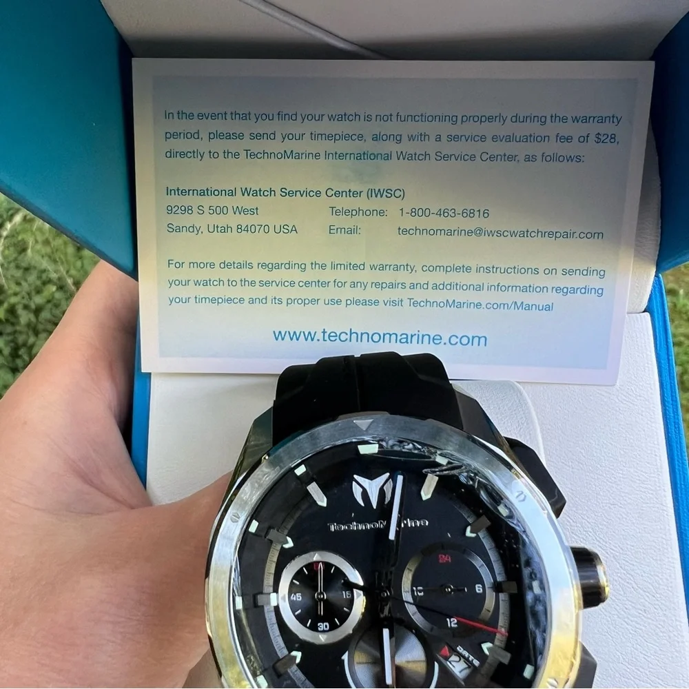 TechnoMarine Ocean Nomad Men's Watch - 43mm, Black Silver NWT